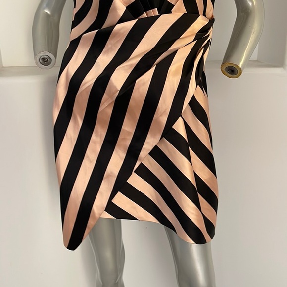 TOPSHOP Stripe Wrap Structured Mini Dress Size 10 - Picture 9 of 15